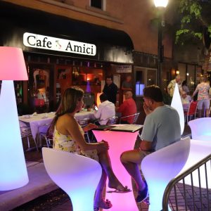 Light up furniture rental for Florida holiday parties with LED sofas, glow tables and illuminated event seating